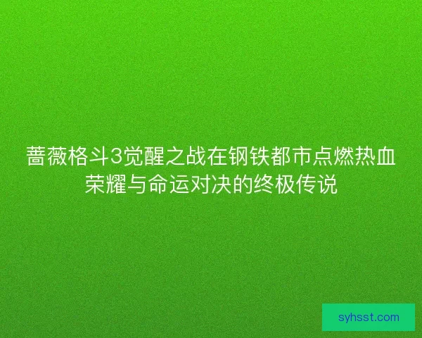 蔷薇格斗3觉醒之战在钢铁都市点燃热血荣耀与命运对决的终极传说